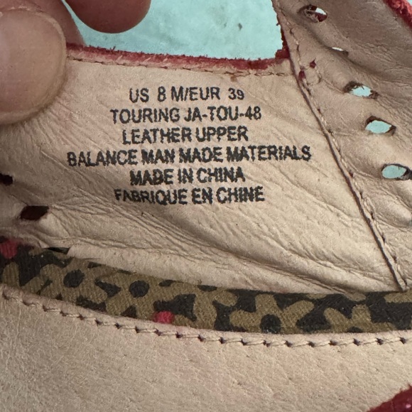 Jambu Size US 8 Sports Design Touring Wedge Red Nubuck w/ Flower Trim Heel 2.5” - Picture 9 of 15